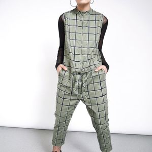 NWT green Wildfang windowpane jumpsuit